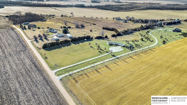 bird's eye view with a rural view