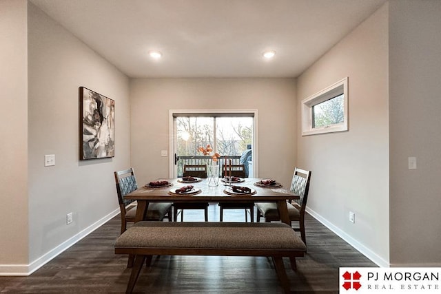 dining room featuring dark hardwood / wood-style floors