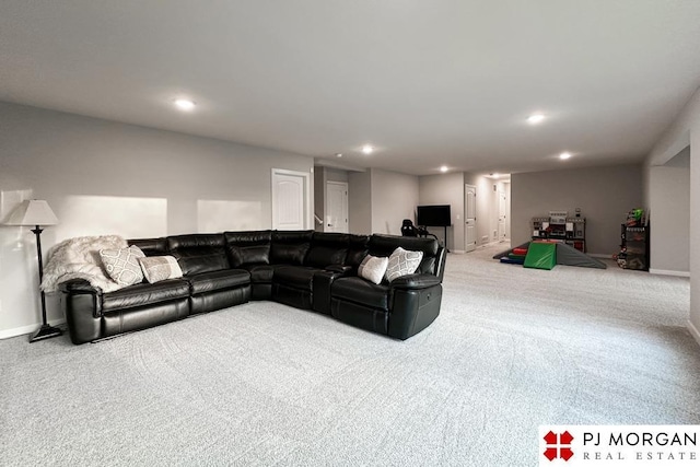 living room featuring carpet floors