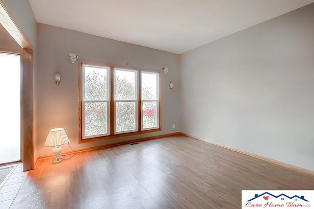 empty room featuring light wood-type flooring