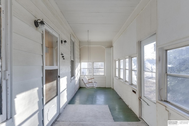 view of unfurnished sunroom