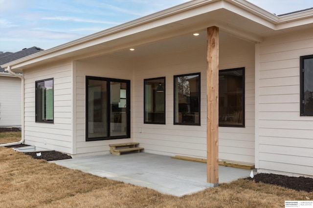 exterior space with a yard and a patio