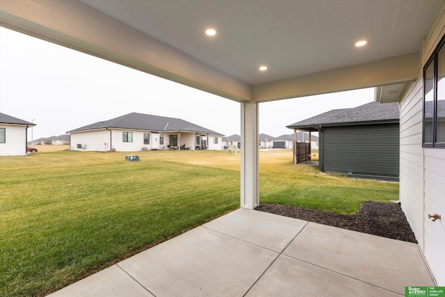 view of yard with a patio area