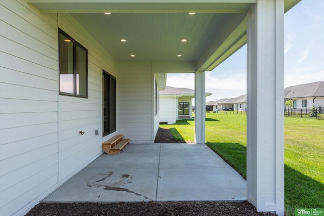 view of patio / terrace featuring a residential view