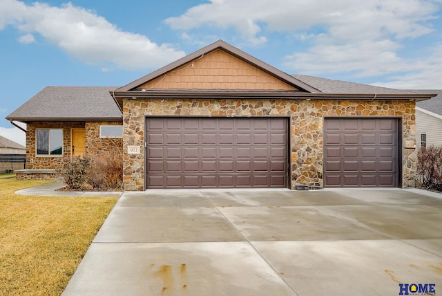 ranch-style home with a garage