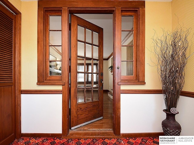 doorway featuring french doors