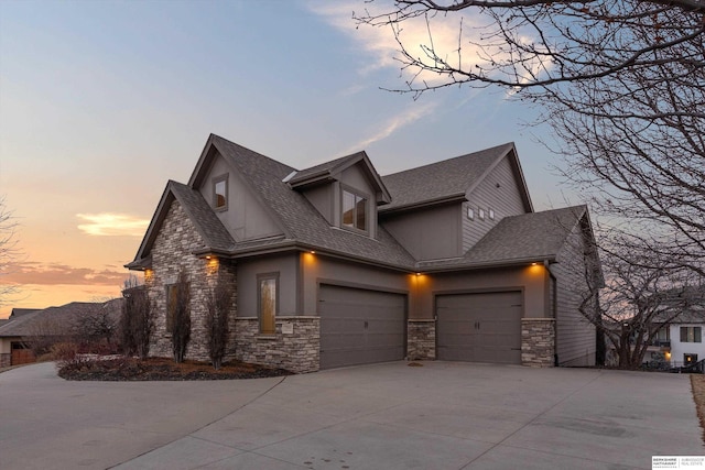 view of front of property featuring a garage