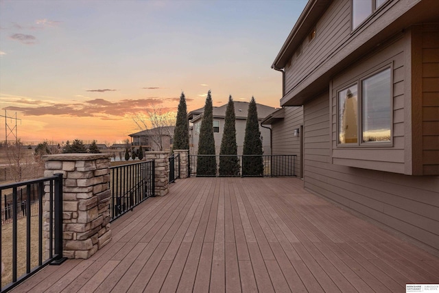 view of deck at dusk