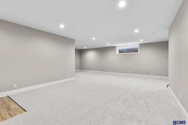 basement featuring carpet