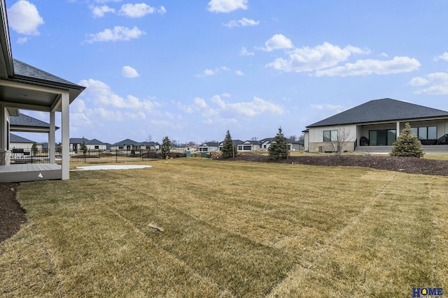 view of yard with a deck