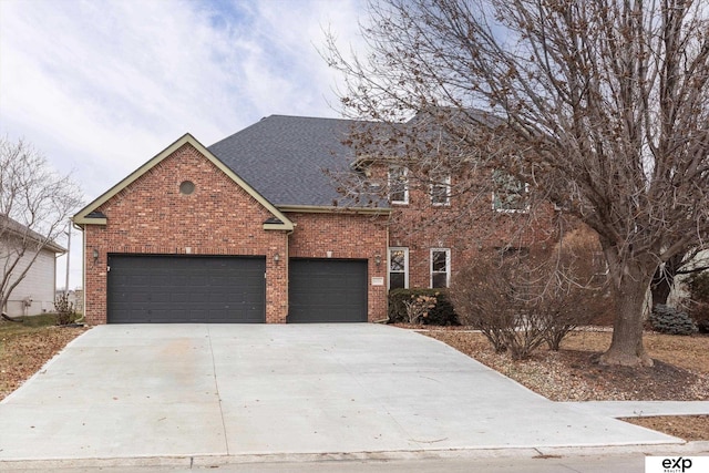 view of front of house with a garage