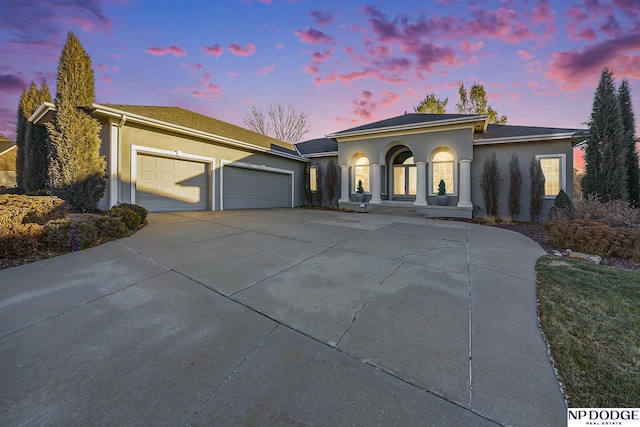 view of front of house featuring a garage