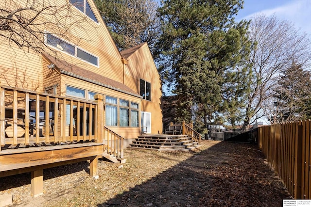 view of yard featuring a deck