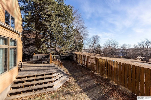 view of yard featuring a deck