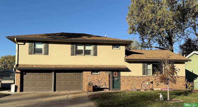 split level home with a garage