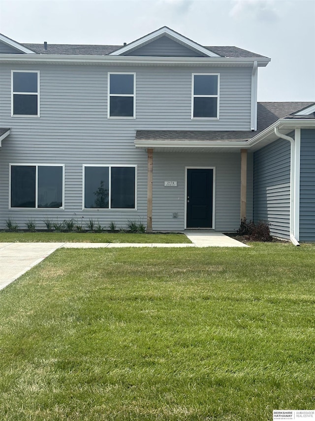 view of front of house with a front yard