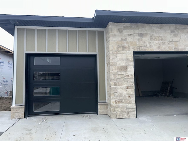 view of garage