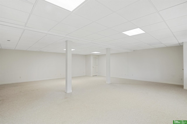 basement with a drop ceiling