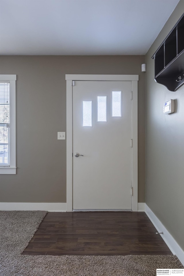 entryway featuring dark hardwood / wood-style flooring