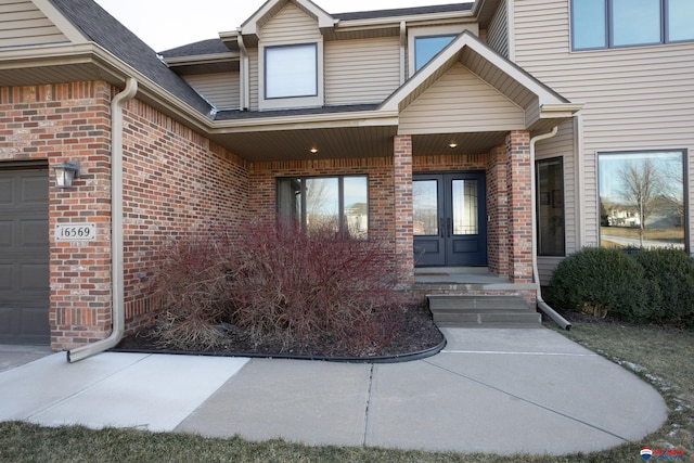 view of exterior entry with french doors