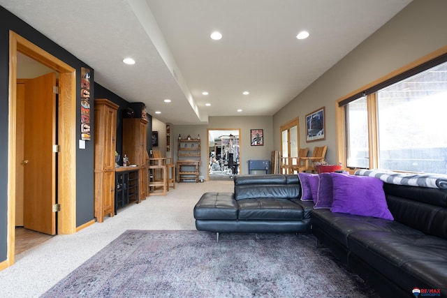 living room featuring carpet floors