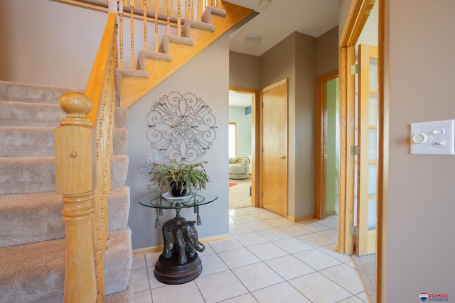 interior space with tile patterned flooring