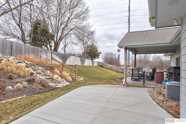 view of patio / terrace featuring central AC