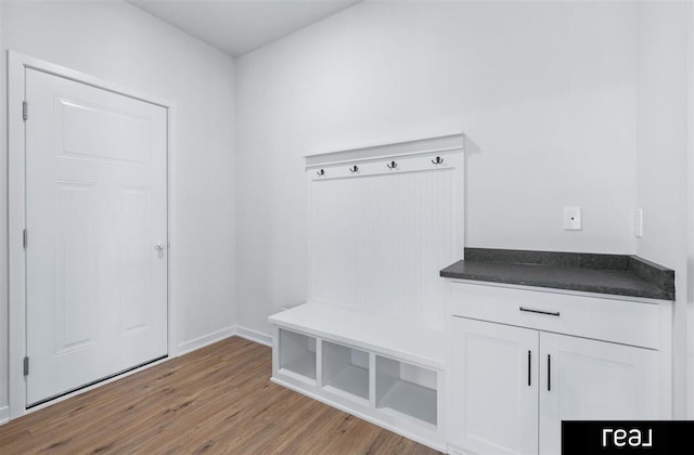 5508 Brook St, Papillion, NE 68133 - mudroom featuring wood finished floors and baseboards