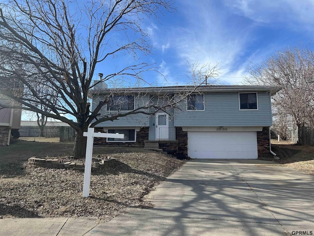 bi-level home with a garage