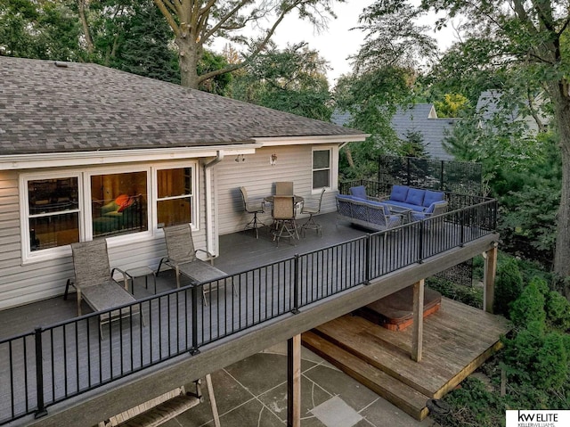 deck with outdoor lounge area