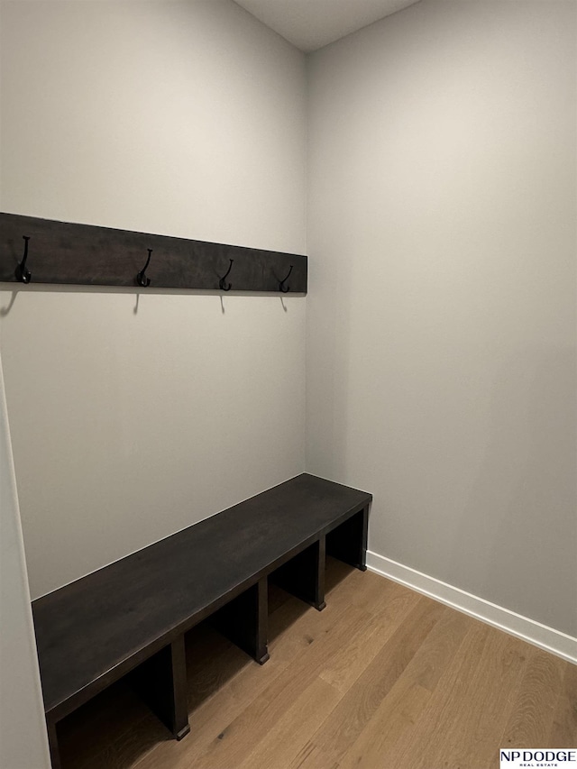 mudroom with light wood-type flooring