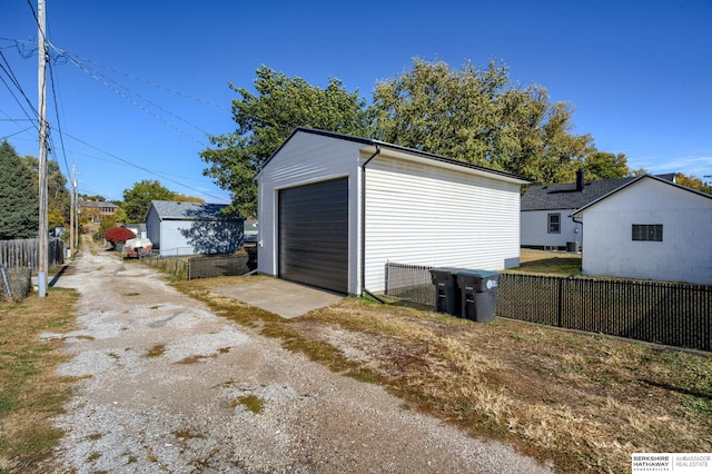 view of garage