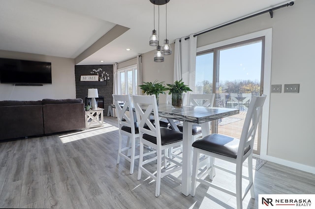 dining room featuring wood-type flooring