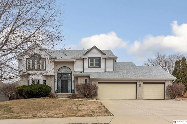 view of front property with a garage