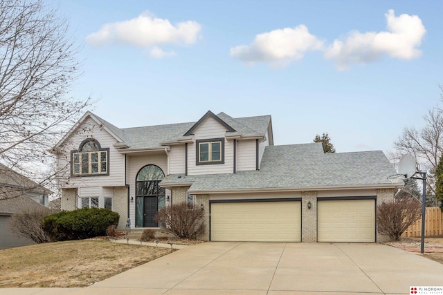 view of front of house with a garage