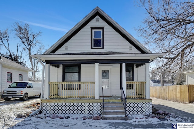 bungalow-style house with a porch