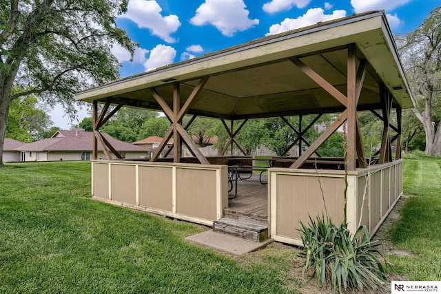 exterior space featuring a gazebo