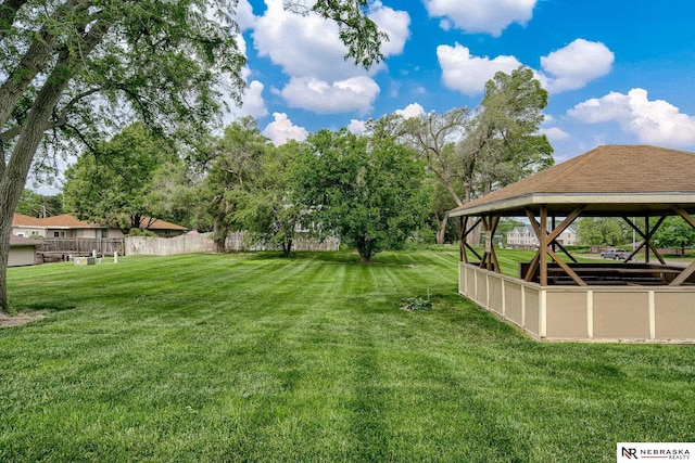 view of yard with a gazebo