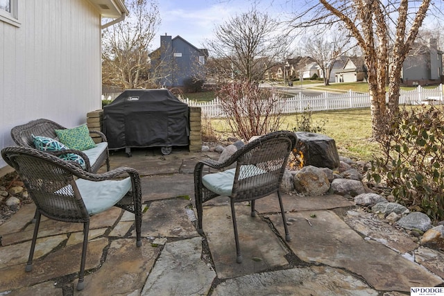 view of patio featuring grilling area