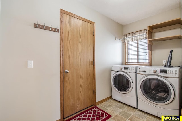 laundry room featuring washer and dryer