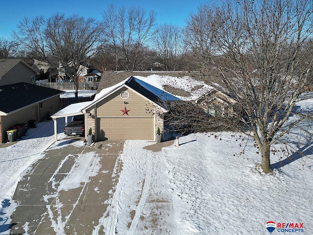 exterior space with a carport