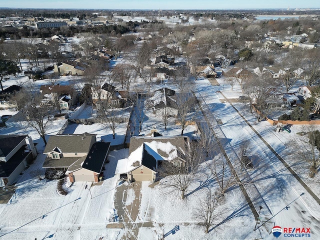 view of snowy aerial view