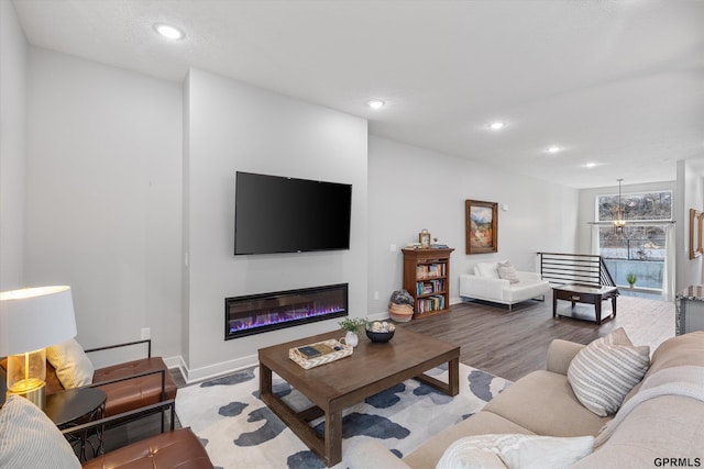 living room featuring wood-type flooring