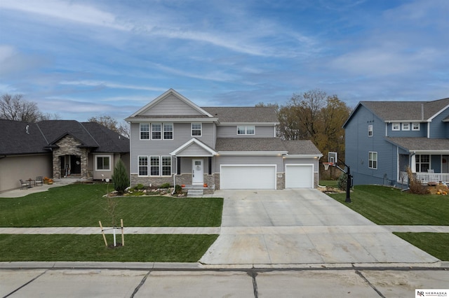 view of front of home featuring a front yard