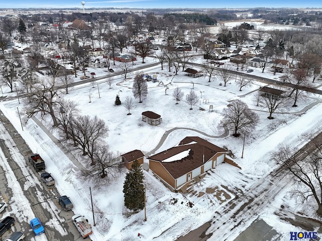 view of snowy aerial view