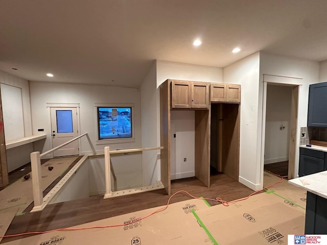 interior space featuring dark wood-type flooring