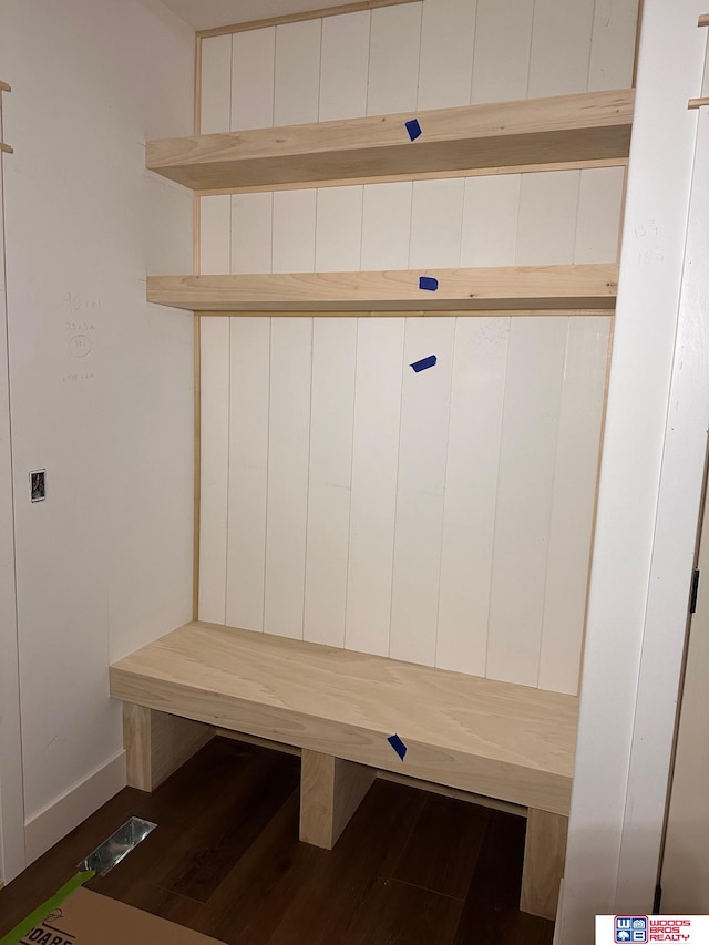 mudroom featuring hardwood / wood-style floors