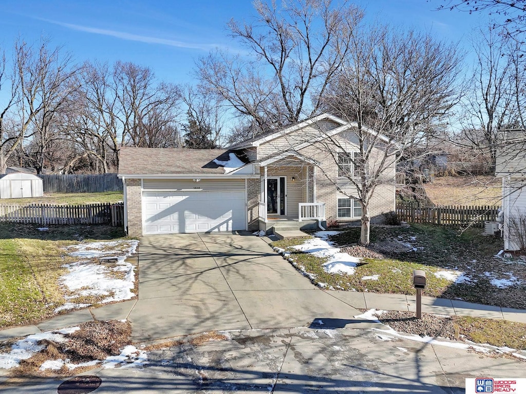 view of front of house with a garage