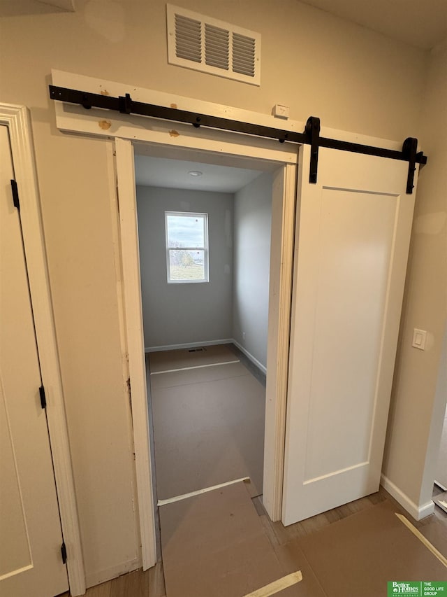 hall with a barn door