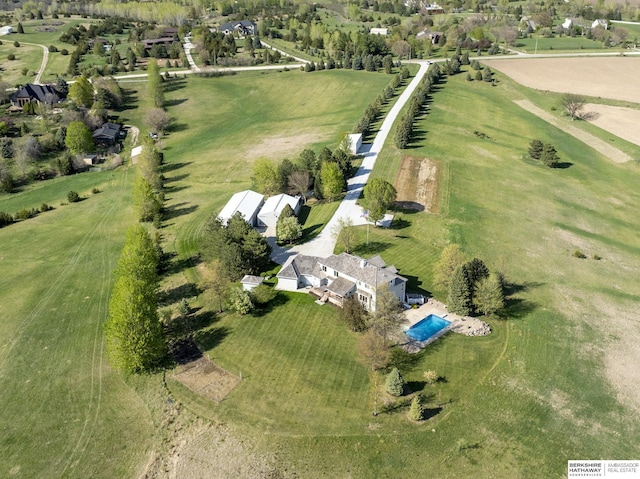 drone / aerial view featuring a rural view